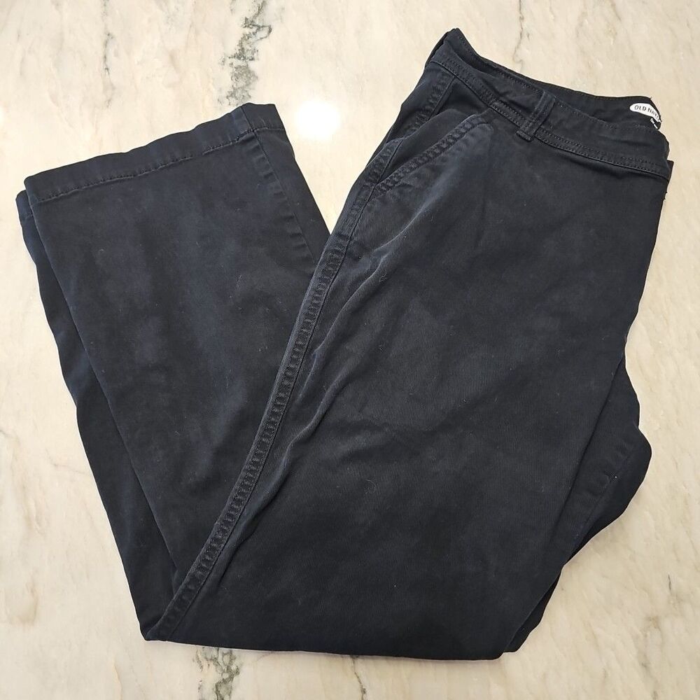 Old Navy The Flirt Straight Leg Black Chino Pants Women's 14 Short